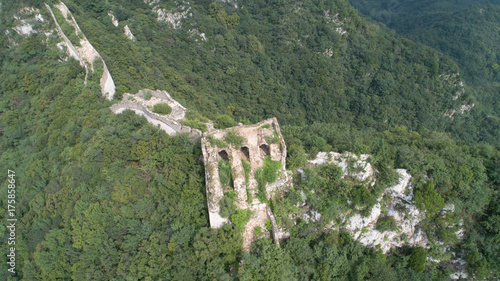aerial view of the great wall in China