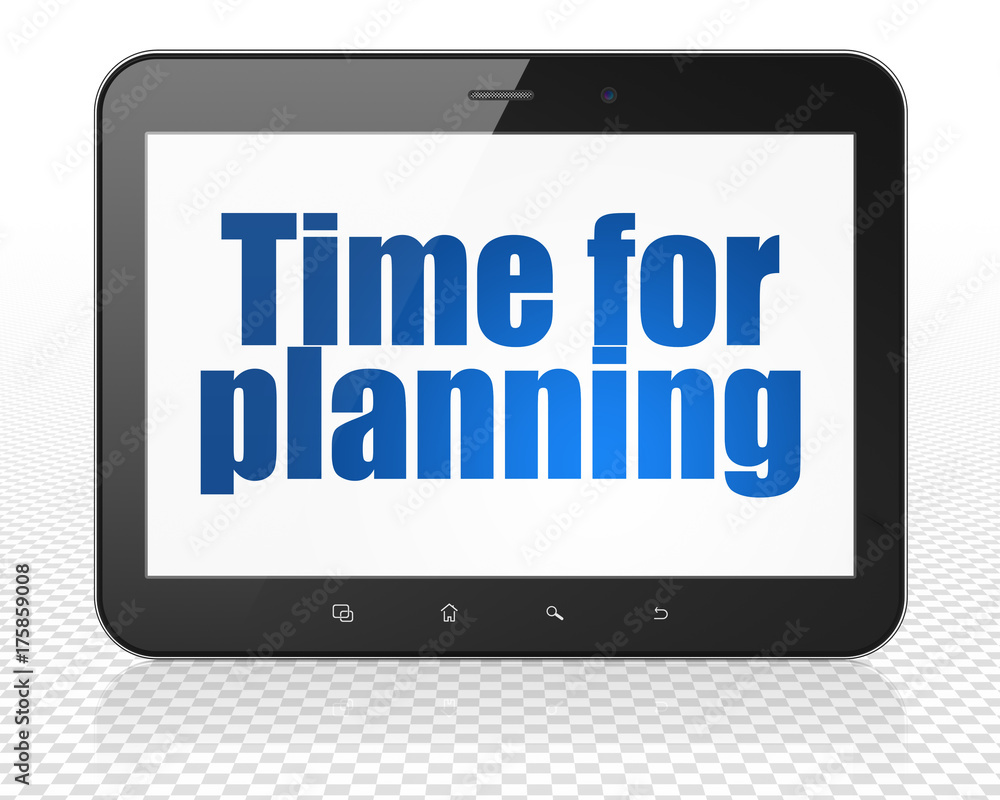 Timeline concept: Tablet Pc Computer with Time for Planning on display Timeline concept: Tablet Pc Computer with Time for Planning on display