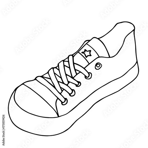 A shoe isolated on white background. Hand drawn artistic sketch.
