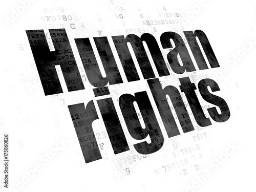 Politics concept  Human Rights on Digital background