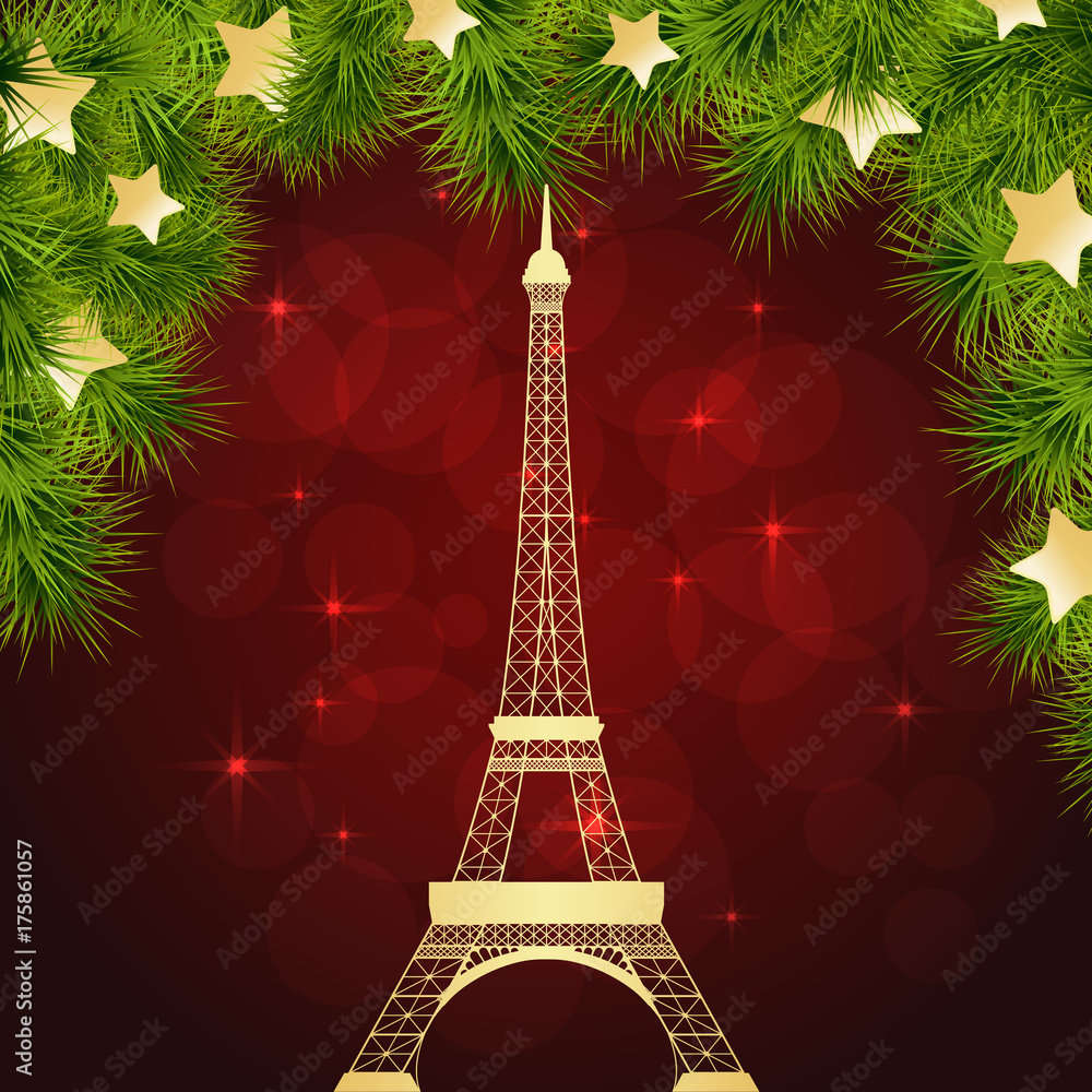 greeting card with Eiffel tower