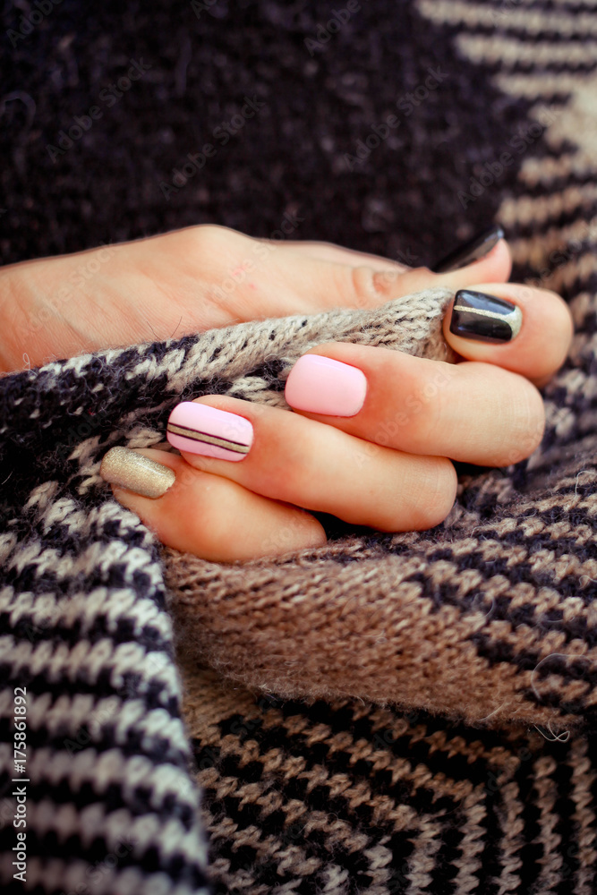 nails, gel polish. Stylish Nails, Nailpolish. Nail art design for the fashion Stock Photo | Stock