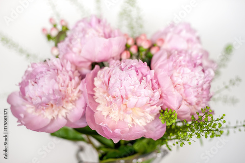 Pink peonies composition