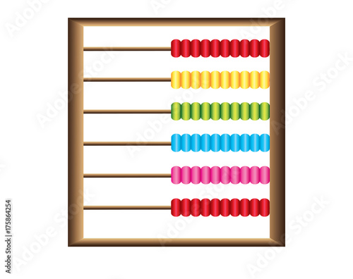 Children toy abacus on white background
