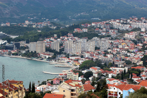 Panoramic view of a small European city in Montenegro © gekatarina
