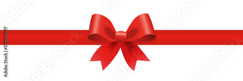 Gift decoration red ribbon - stock vector
