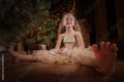Little girl celebrates Christmas