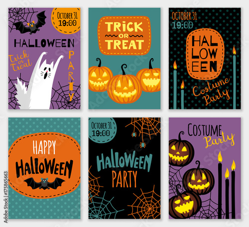 Collection of halloween banner templates.
