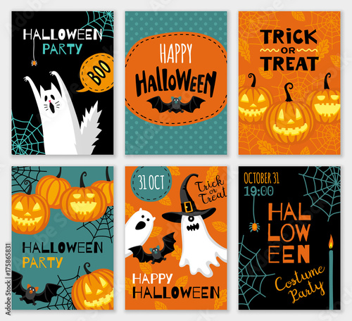 Collection of halloween banner templates.