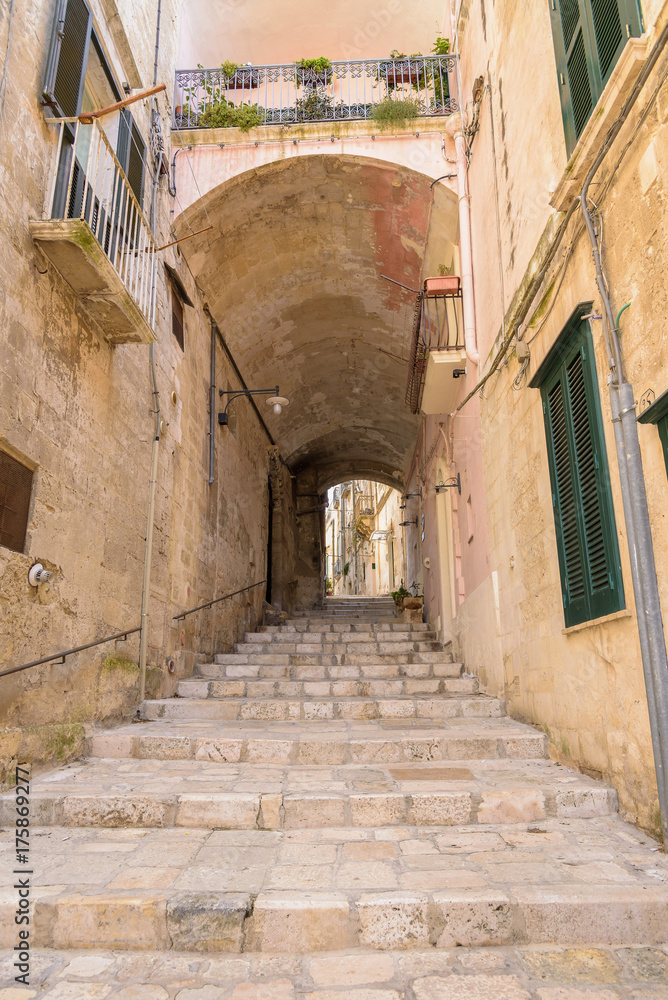 Narrow streetin the Sassi of Matera