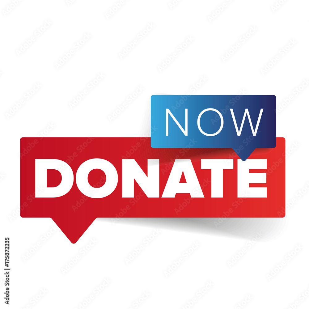 Donate now sign speech bubble button