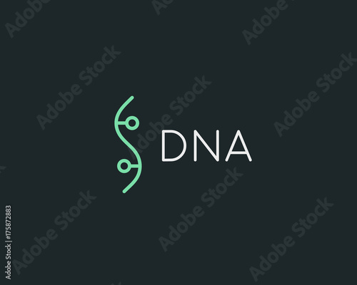 Bio dna logotype. Linear medicine, science, lab logo icon. Social tech modern vector symbol.