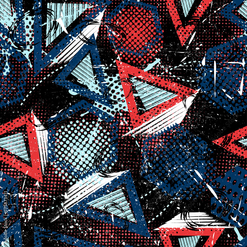 Abstract grunge pattern children for girls and boys. Creative vector the background with dots, triangle, lines, wallpaper for textile and fabric. Fashion style. Colorful bright. Stock Vector | Adobe Stock Abstract grunge pattern children for girls and boys. Creative vector the background with dots, triangle, lines, wallpaper for textile and fabric. Fashion style. Colorful bright. Stock Vector | Adobe Stock