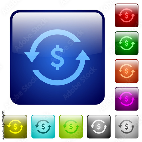 Dollar pay back color square buttons