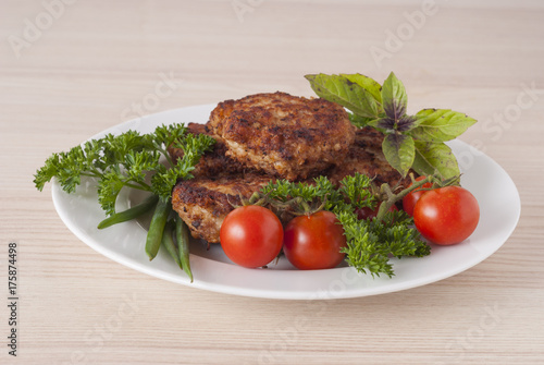 pork cutlets on a plate