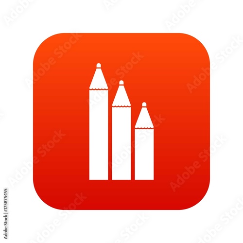 Three pencils icon digital red