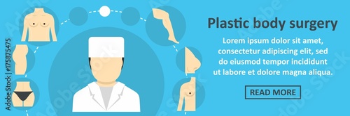 Plastic body surgery banner horizontal concept