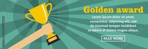 Golden award banner horizontal concept