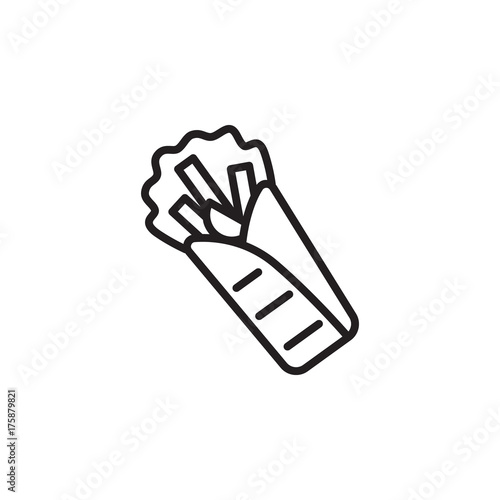 Shawarma Sandwich Line Icon