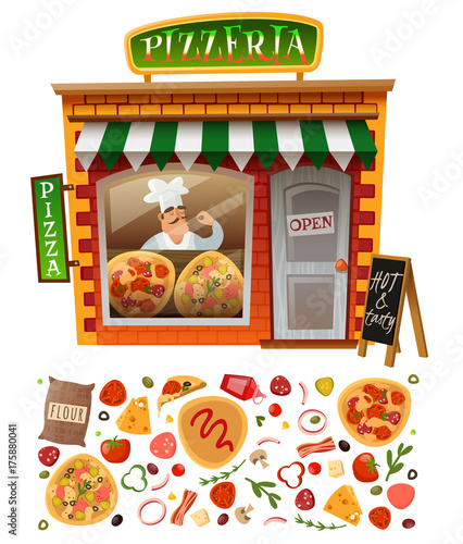 Pizzeria shop facade