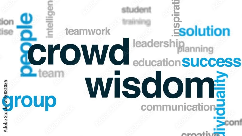 Crowd wisdom animated word cloud, text design animation. Crowd wisdom animated word cloud, text design animation.