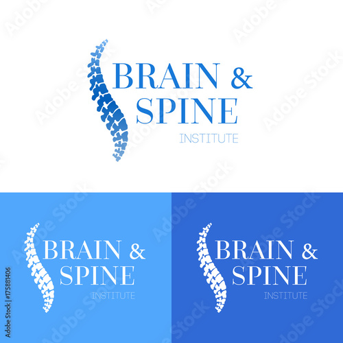 Vector logo template. Spine pain medical center, clinic, institute, rehabilitation