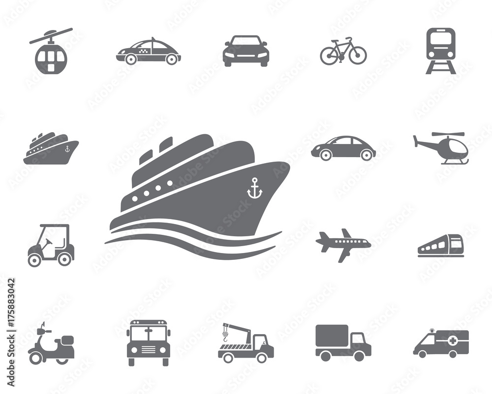 Obraz premium Ship icon. Simple Set of Transport Vector Line Icons.