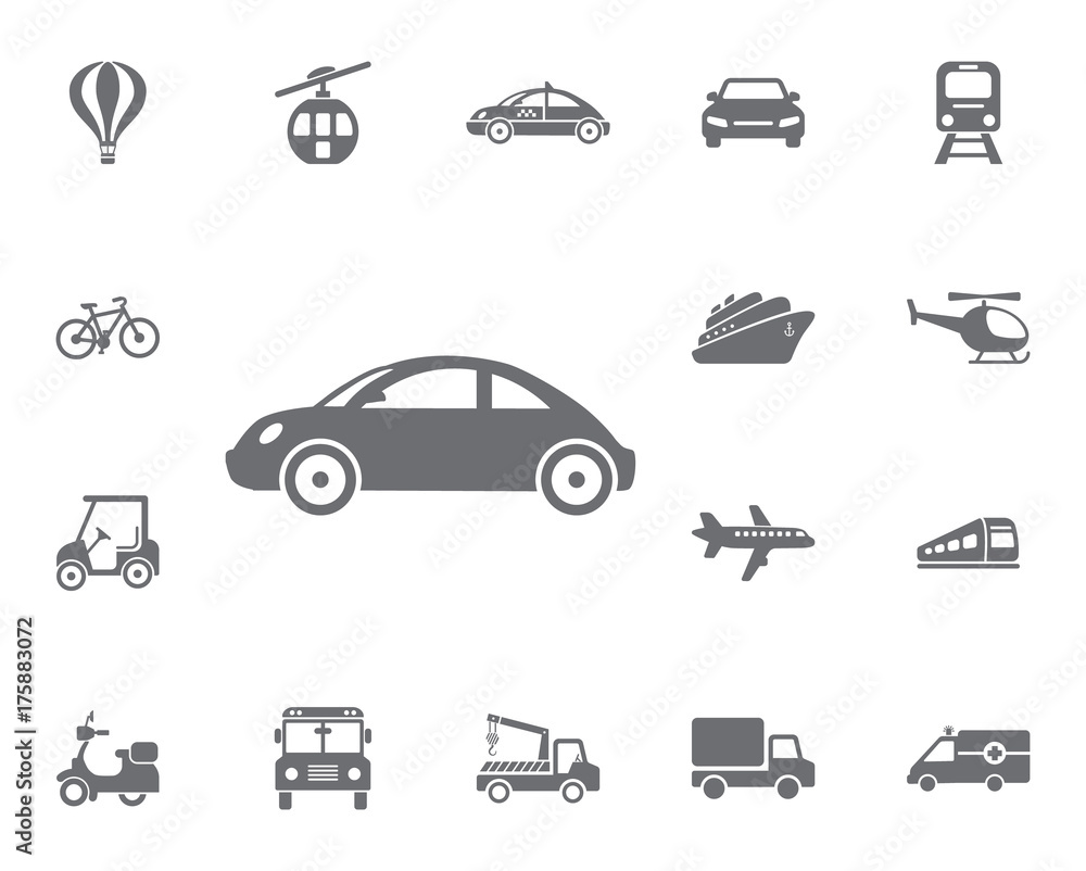 Old, Classic Car Icon. Simple Set of Transport Vector Line Icons.