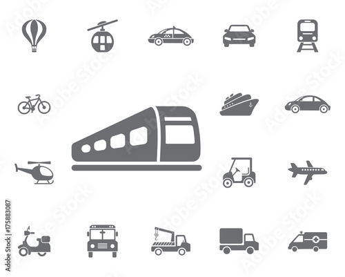 Train icon. Simple Set of Transport Vector Line Icons.