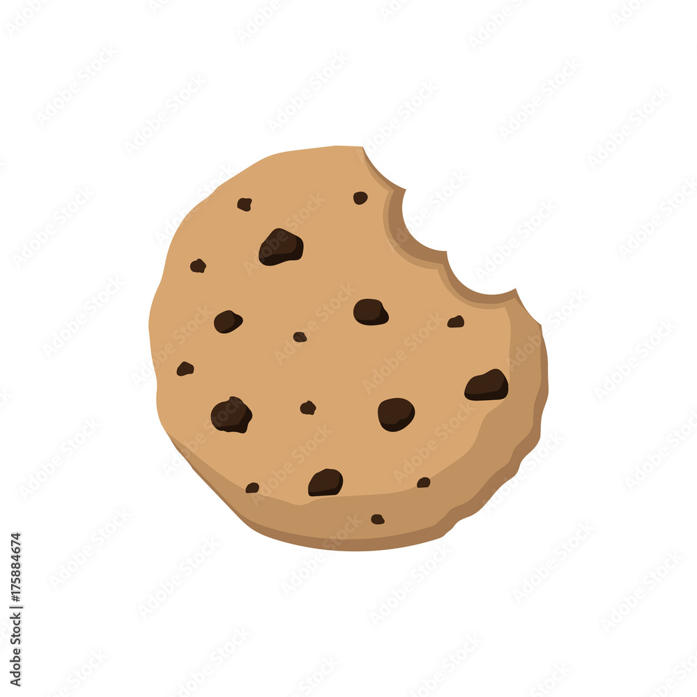 Cookie. Bite. Vector. Illustration. Cookie. Bite. Vector. Illustration.