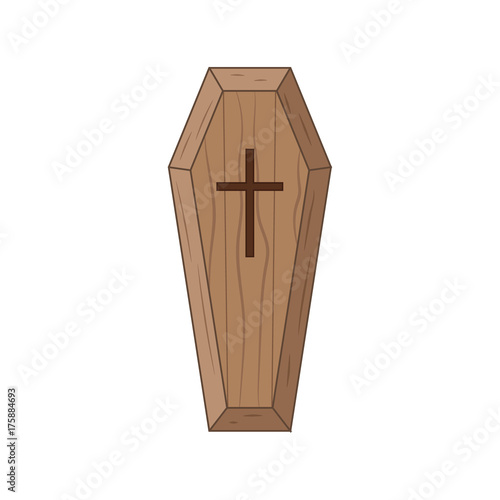 Coffin illustration. Vector. Isolated.