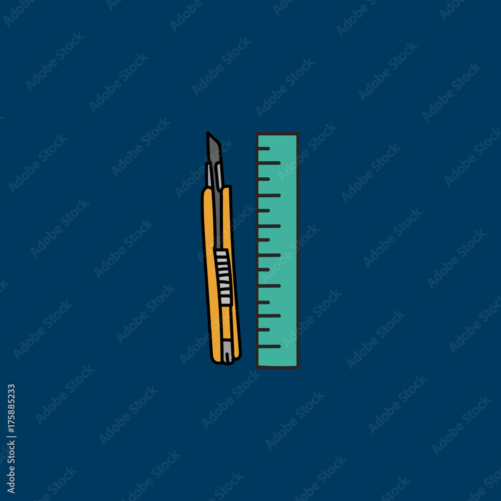 Vector of stationery doodle style Vector of stationery doodle style