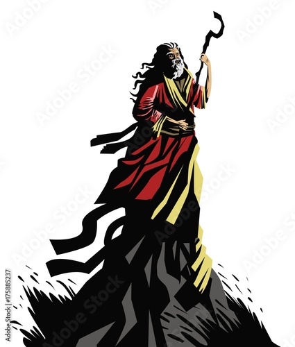 exodus moses with staff in the sea