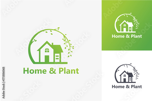 Home and Plant  Logo Template Design