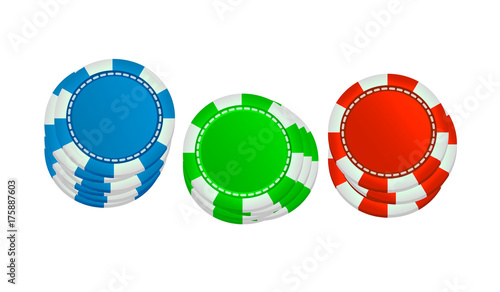 casino chips isolated on white background
