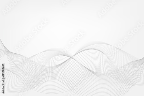 Grey and white waves and lines pattern background. Vector texture background.