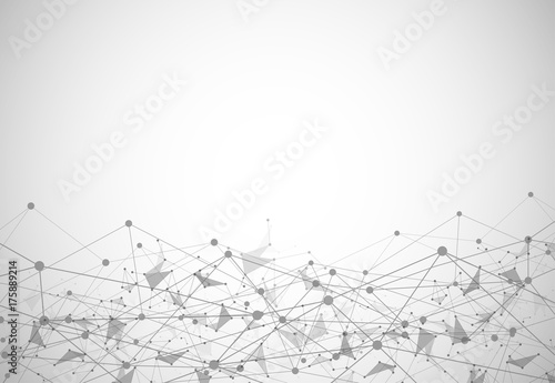 Abstract Polygonal Space Background with Connecting Dots and Lines