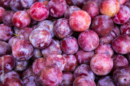 Organic Plums at a Local Farmer's Market