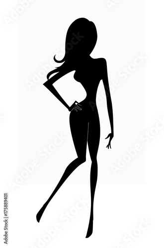 Fashion Silhouette of an Attractive Shapely Woman