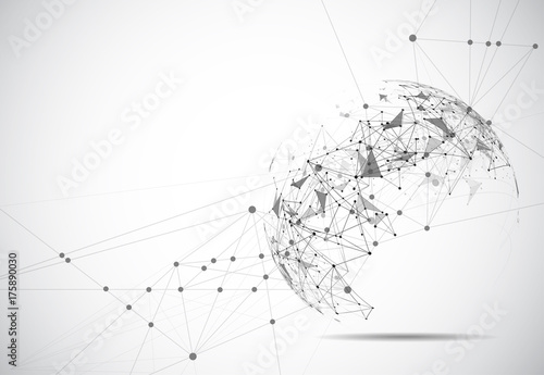 Global network connection. World map point and line composition concept of global business. Vector Illustration