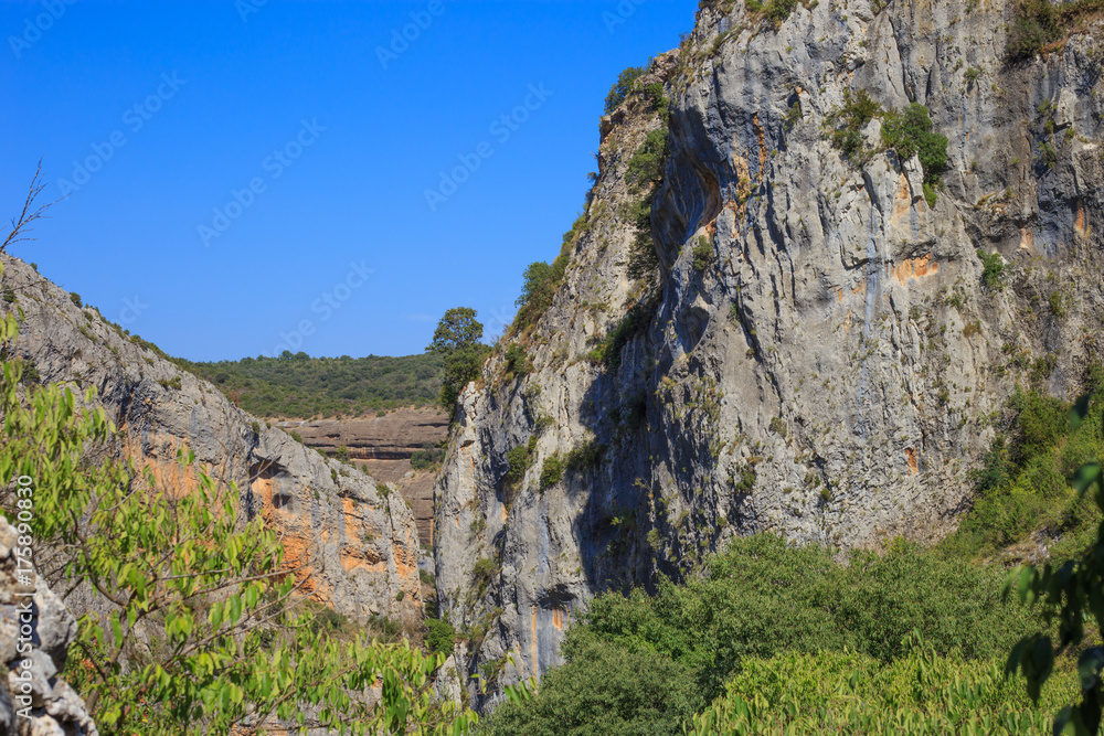 Mountain gorge in the natural Park. Alquezar, Aragon, Spain.