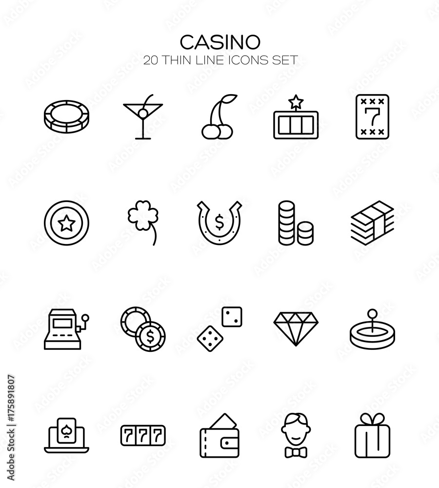 Fototapeta premium Casino icon set