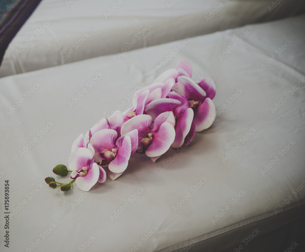 orchids flower at spa salon. orchids flower at spa salon.