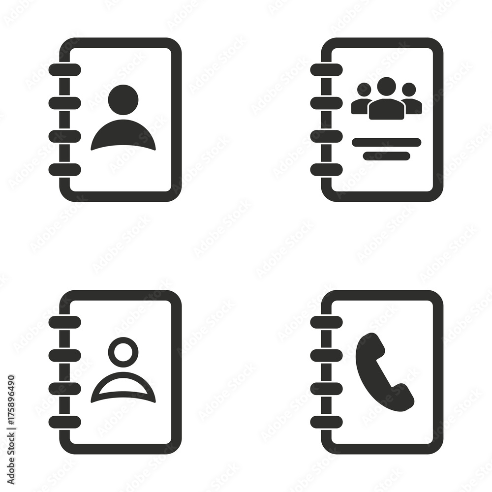 Address book icon set. Stock Vector Adobe Stock