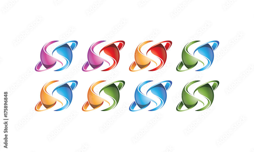 Obraz premium Streamsoft / Letter S Logo - Colorful Letter S Logo Template with Multiple Colors Variations