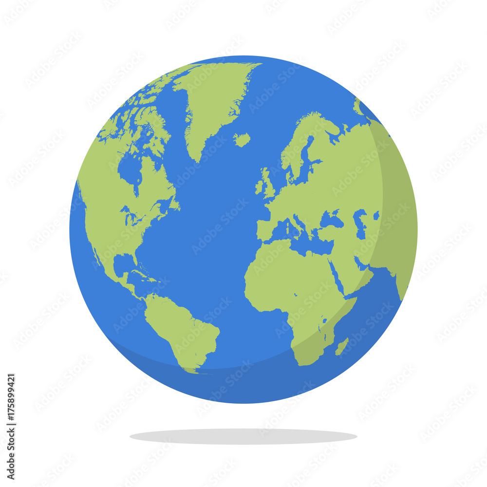 Earth globe on white background