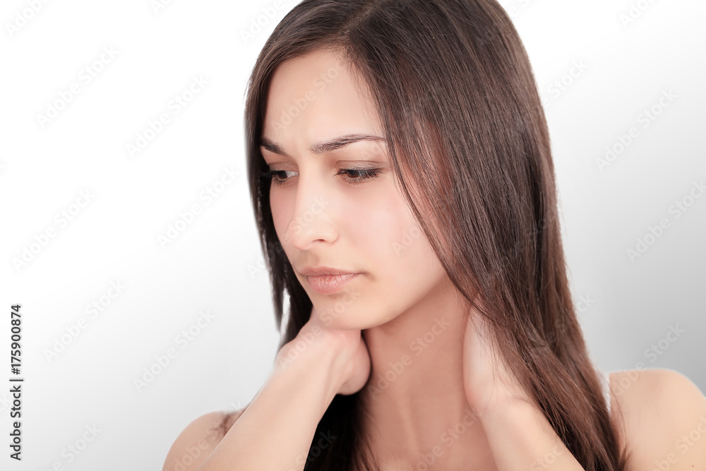 Beautiful Woman Feeling Sick, Having Headache, Painful Body Pain Beautiful Woman Feeling Sick, Having Headache, Painful Body Pain