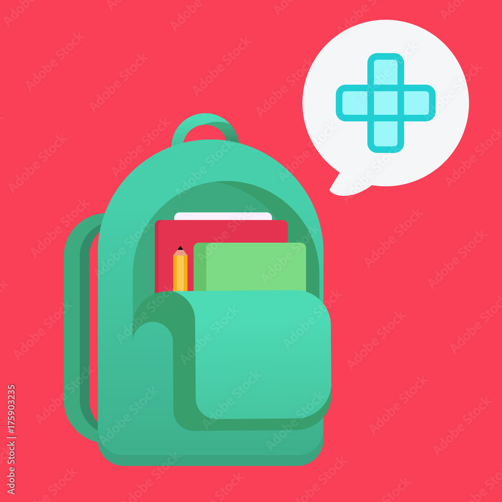 Obraz premium School bag vector illustration
