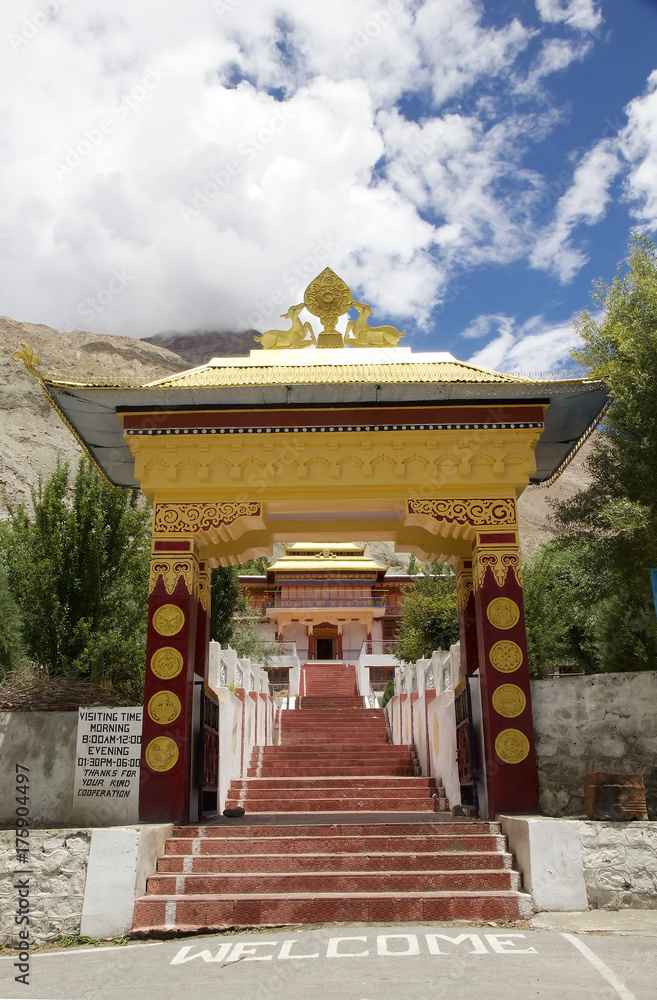 Fototapeta premium Samstanling Monastery in Nubra valley, Ladakh, India