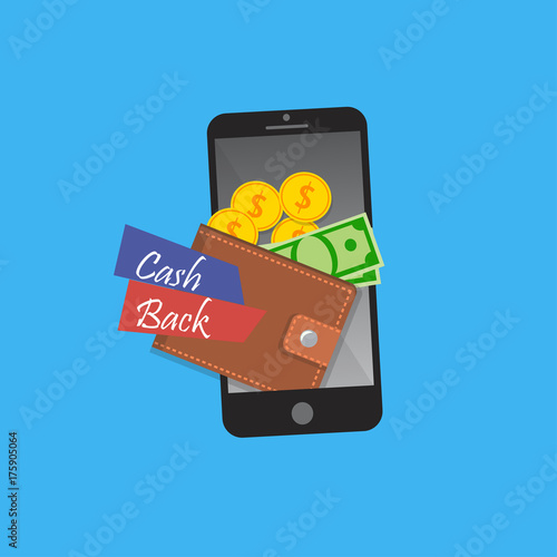 smartphone screen with wallet and credit cards photo